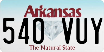 AR license plate 540VUY