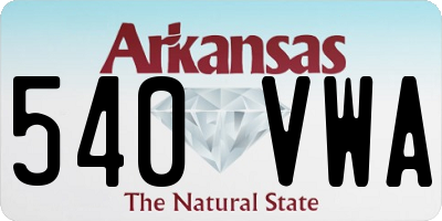 AR license plate 540VWA