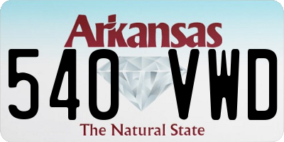 AR license plate 540VWD