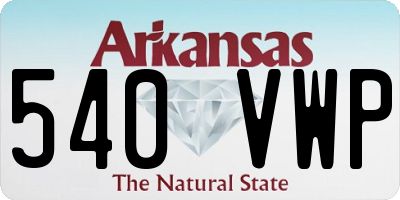 AR license plate 540VWP