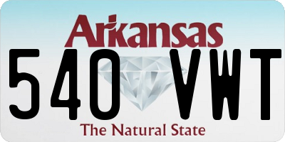 AR license plate 540VWT