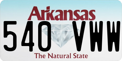 AR license plate 540VWW