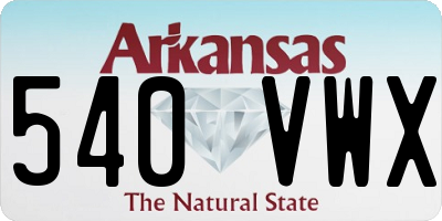 AR license plate 540VWX