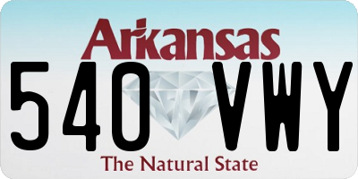 AR license plate 540VWY