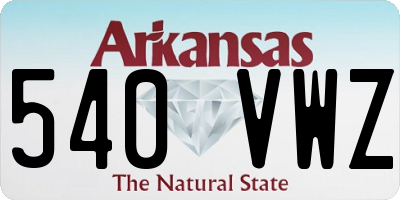 AR license plate 540VWZ