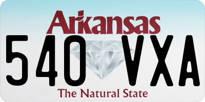 AR license plate 540VXA