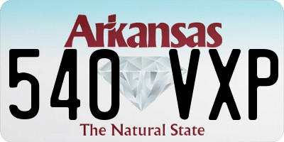 AR license plate 540VXP