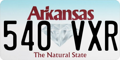AR license plate 540VXR