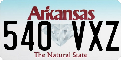 AR license plate 540VXZ
