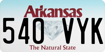 AR license plate 540VYK