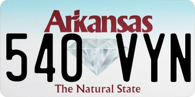 AR license plate 540VYN