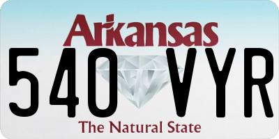 AR license plate 540VYR