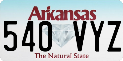 AR license plate 540VYZ
