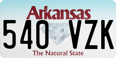 AR license plate 540VZK