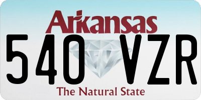 AR license plate 540VZR