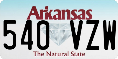 AR license plate 540VZW