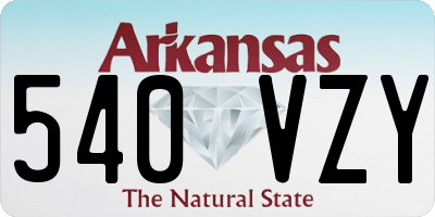 AR license plate 540VZY