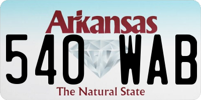 AR license plate 540WAB