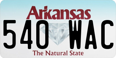 AR license plate 540WAC