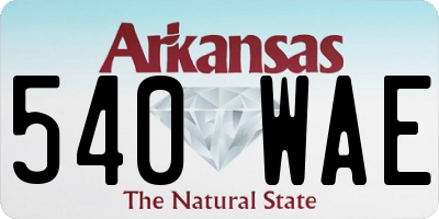 AR license plate 540WAE
