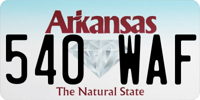 AR license plate 540WAF