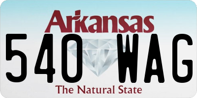 AR license plate 540WAG