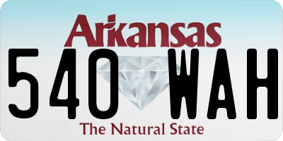 AR license plate 540WAH