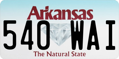 AR license plate 540WAI