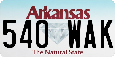 AR license plate 540WAK