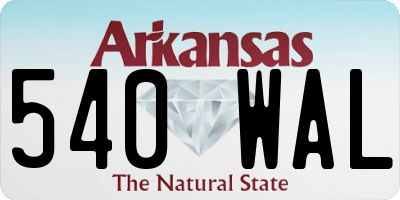AR license plate 540WAL