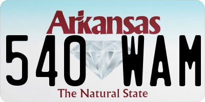 AR license plate 540WAM