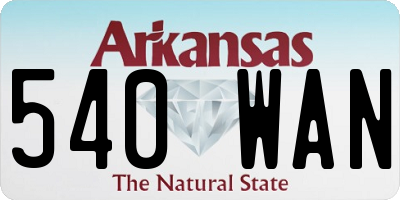 AR license plate 540WAN