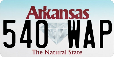 AR license plate 540WAP