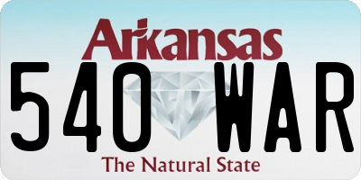 AR license plate 540WAR