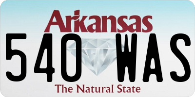 AR license plate 540WAS