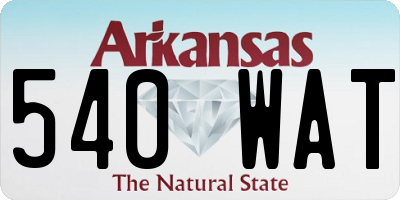AR license plate 540WAT