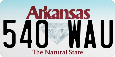 AR license plate 540WAU