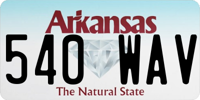 AR license plate 540WAV