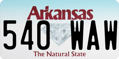 AR license plate 540WAW
