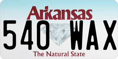 AR license plate 540WAX