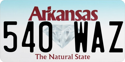 AR license plate 540WAZ
