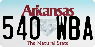 AR license plate 540WBA