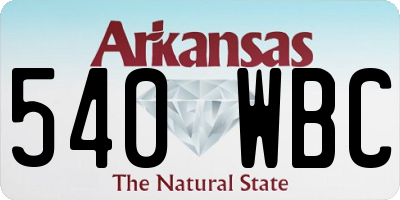 AR license plate 540WBC