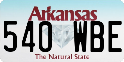 AR license plate 540WBE