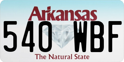 AR license plate 540WBF