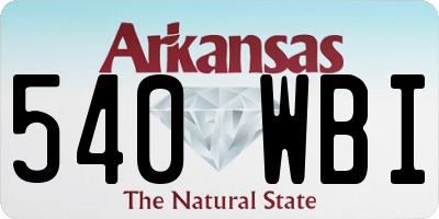 AR license plate 540WBI
