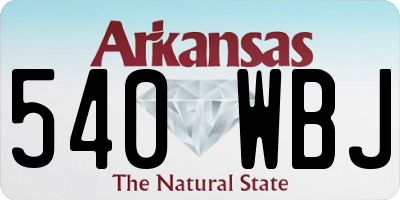 AR license plate 540WBJ