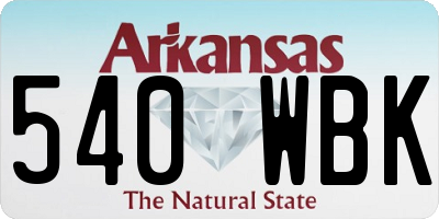 AR license plate 540WBK