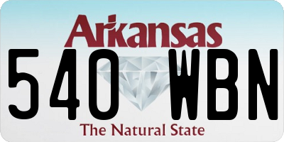 AR license plate 540WBN