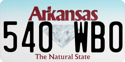 AR license plate 540WBO